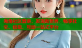 海角社区登录，发现新世界，畅享社交、信息、互动一站式平台