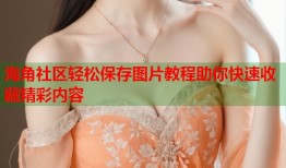 海角社区轻松保存图片教程助你快速收藏精彩内容