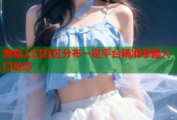 海角人口社区分布一览平台精准掌握人口动态