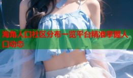 海角人口社区分布一览平台精准掌握人口动态