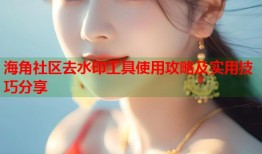 海角社区去水印工具使用攻略及实用技巧分享